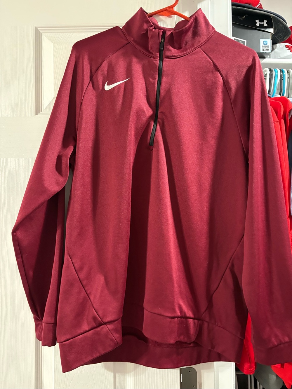 Nike Men's Burgundy Half-Zip Performance Pullover